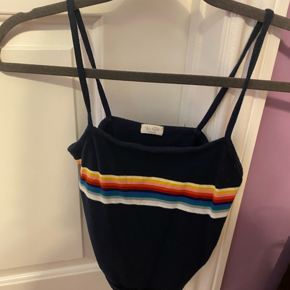 John Galt rainbow stripe top